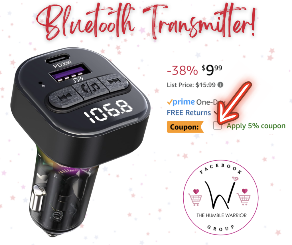 Bluetooth 5.3 FM Transmitter!